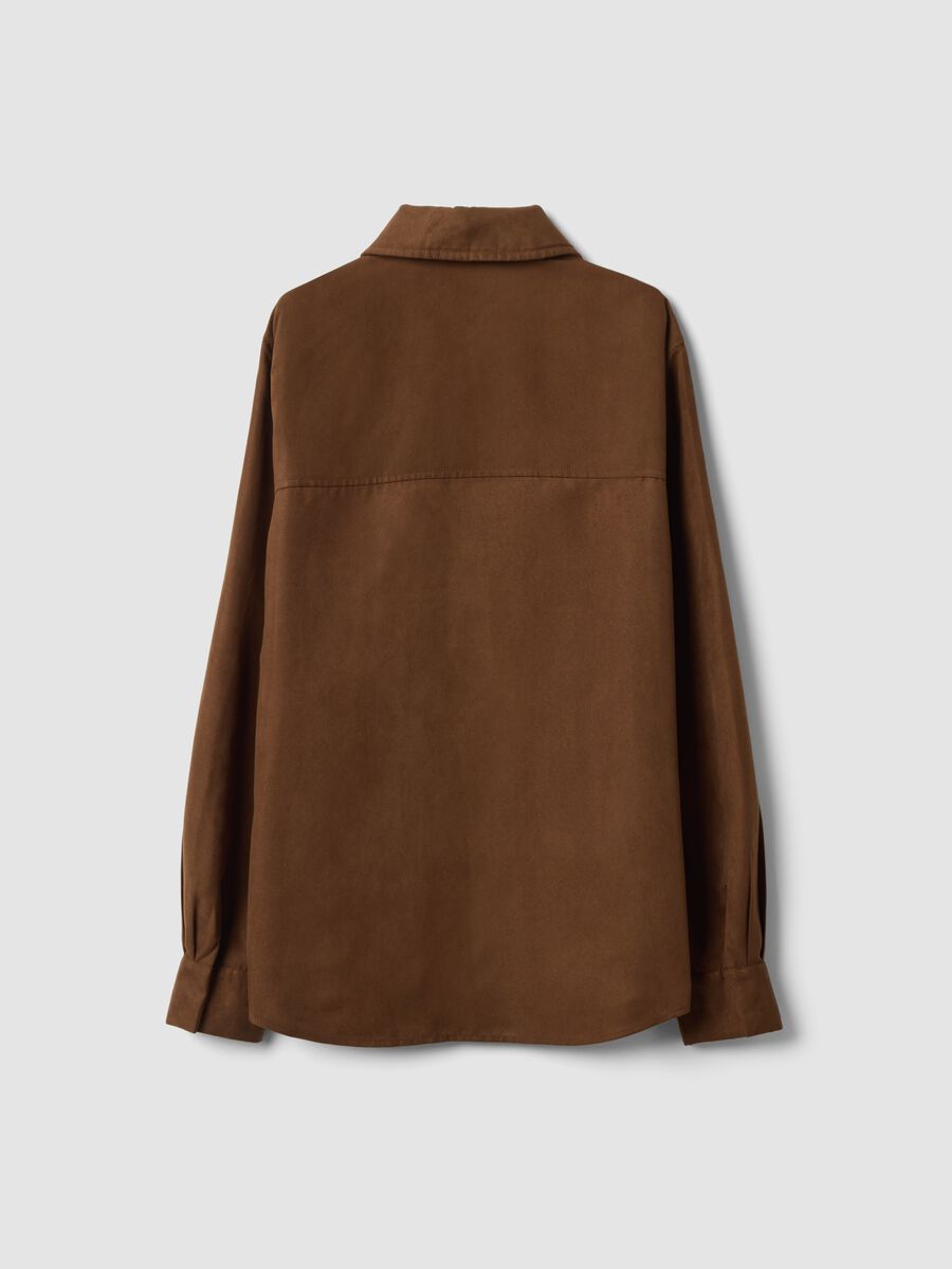 Camicia marrone regular fit con colletto classico_2