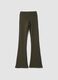 Pantaloni verdi flare in cotone elasticizzato_0