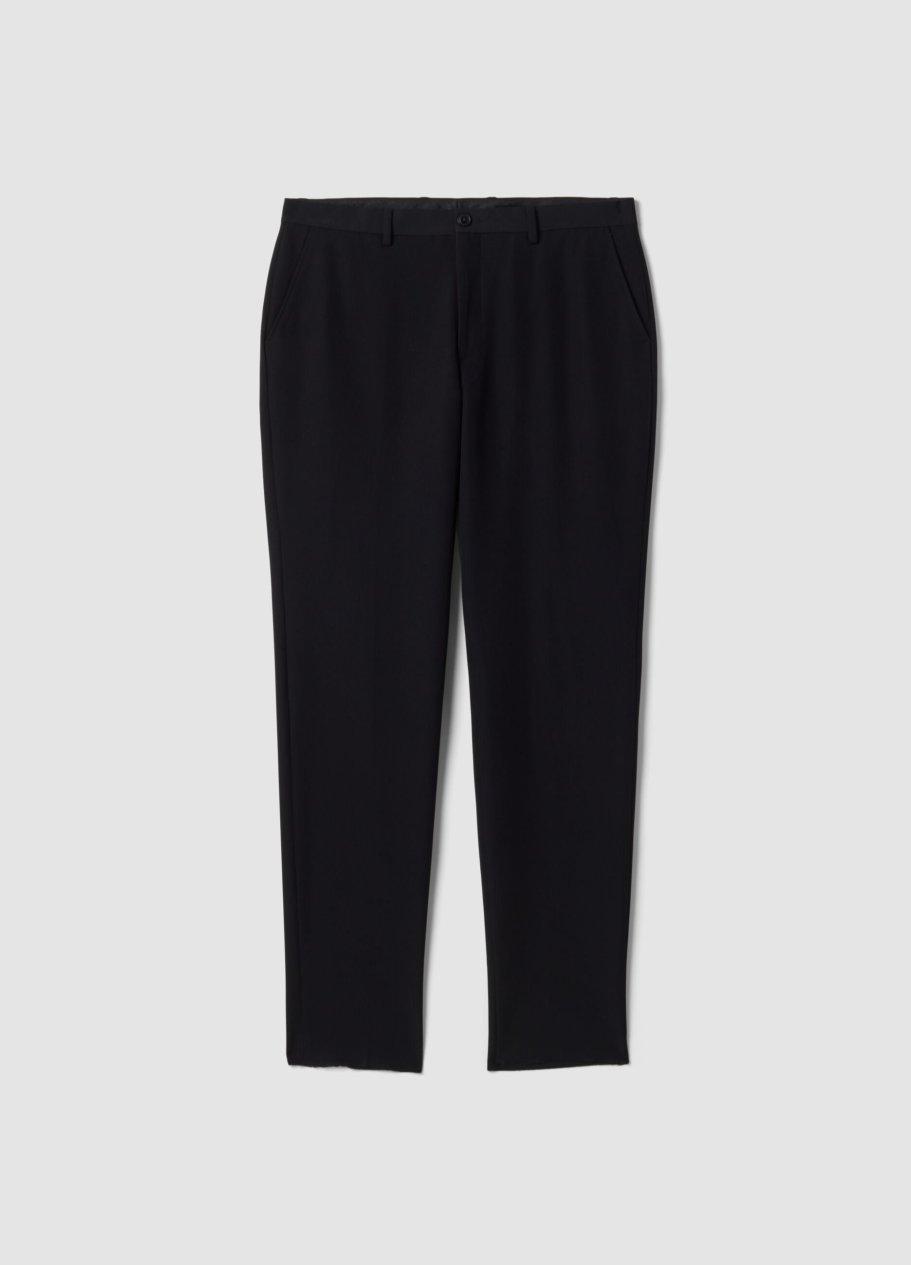 Pantaloni formali neri in viscosa elasticizzata slim fit