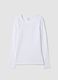 Maglia bianca in cotone organico elasticizzato girocollo_4