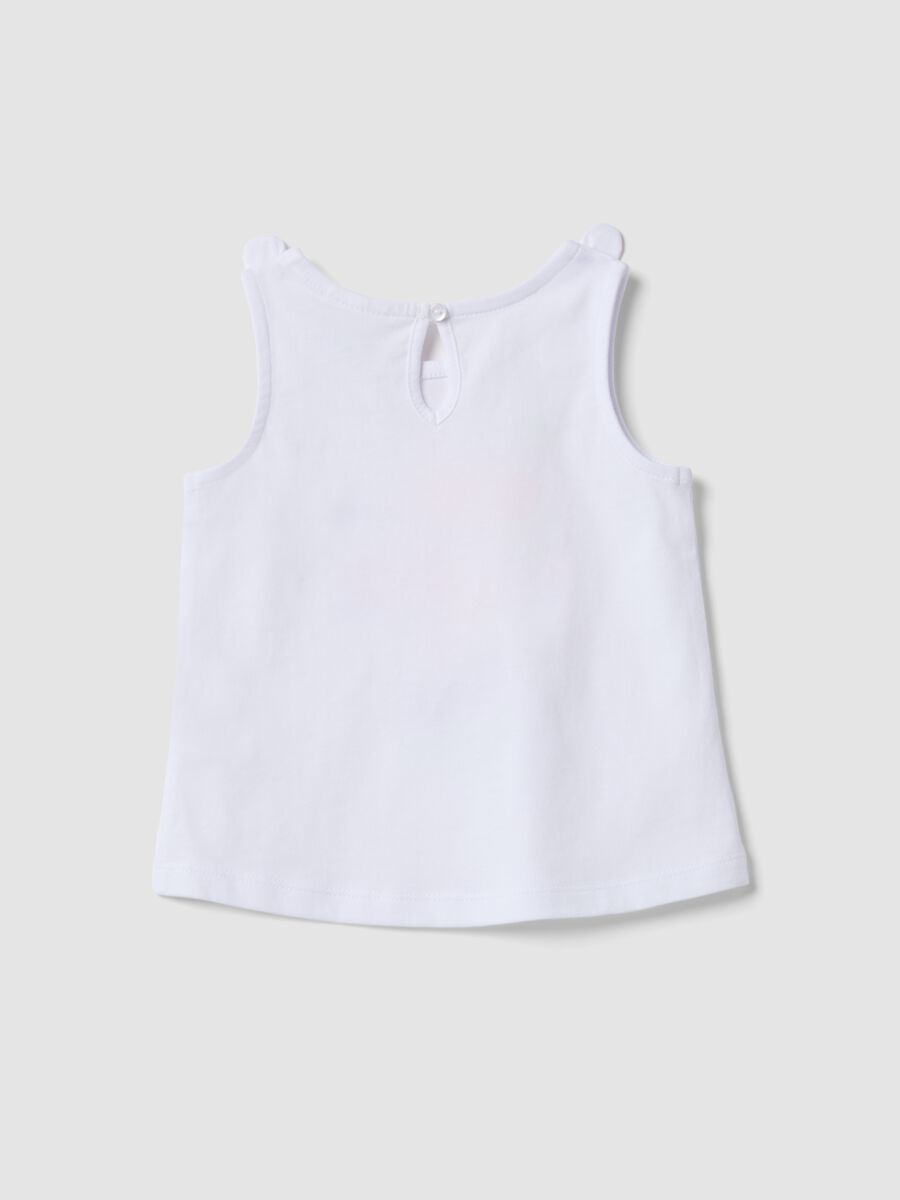 White pure cotton tank top for girls regular fit with cherries_1
