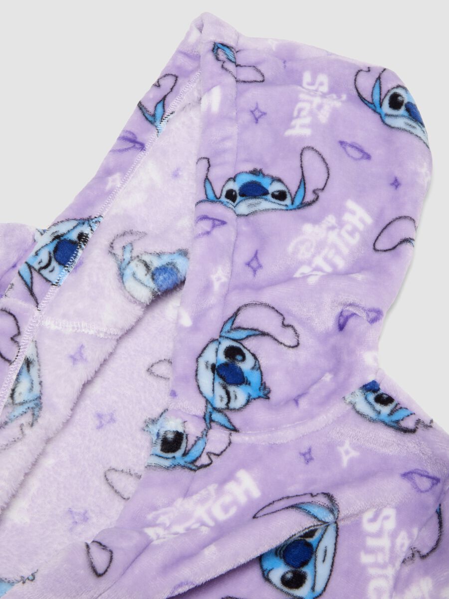 Lilac purple hooded bathrobe with Stitch print_3