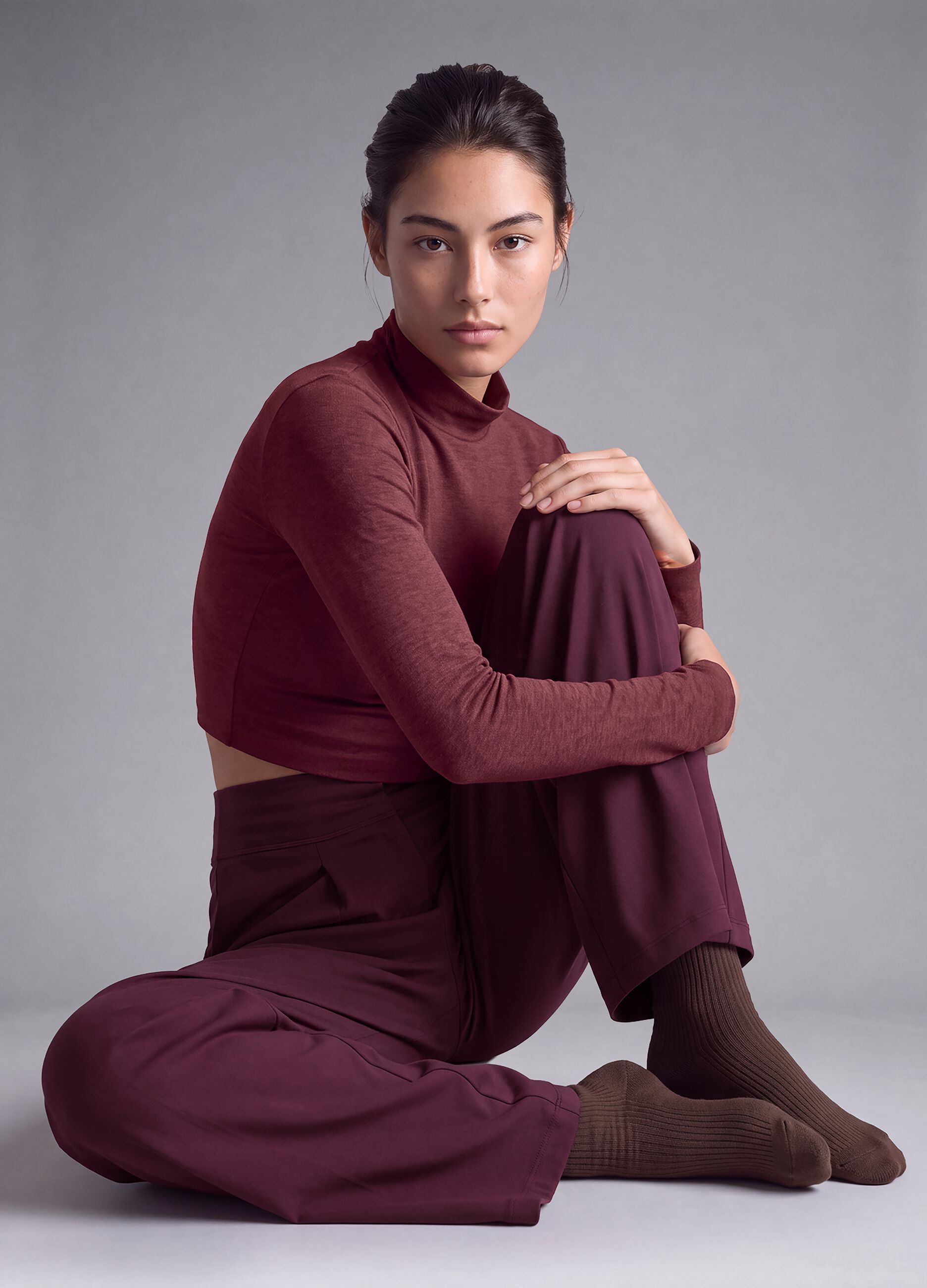 Purple wide-leg stretch sports trousers ALTAVIA STUDIO