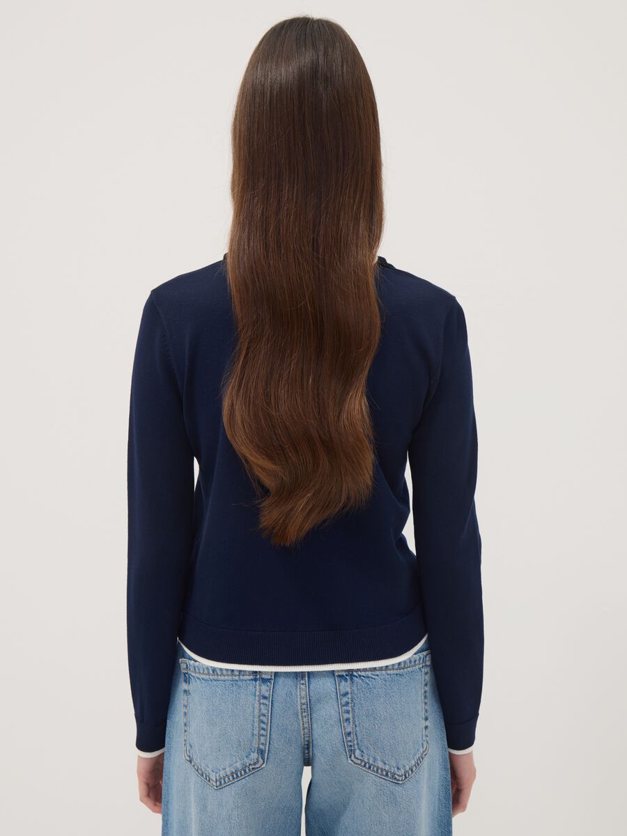 Blue crew-neck jumper in viscose blend_3