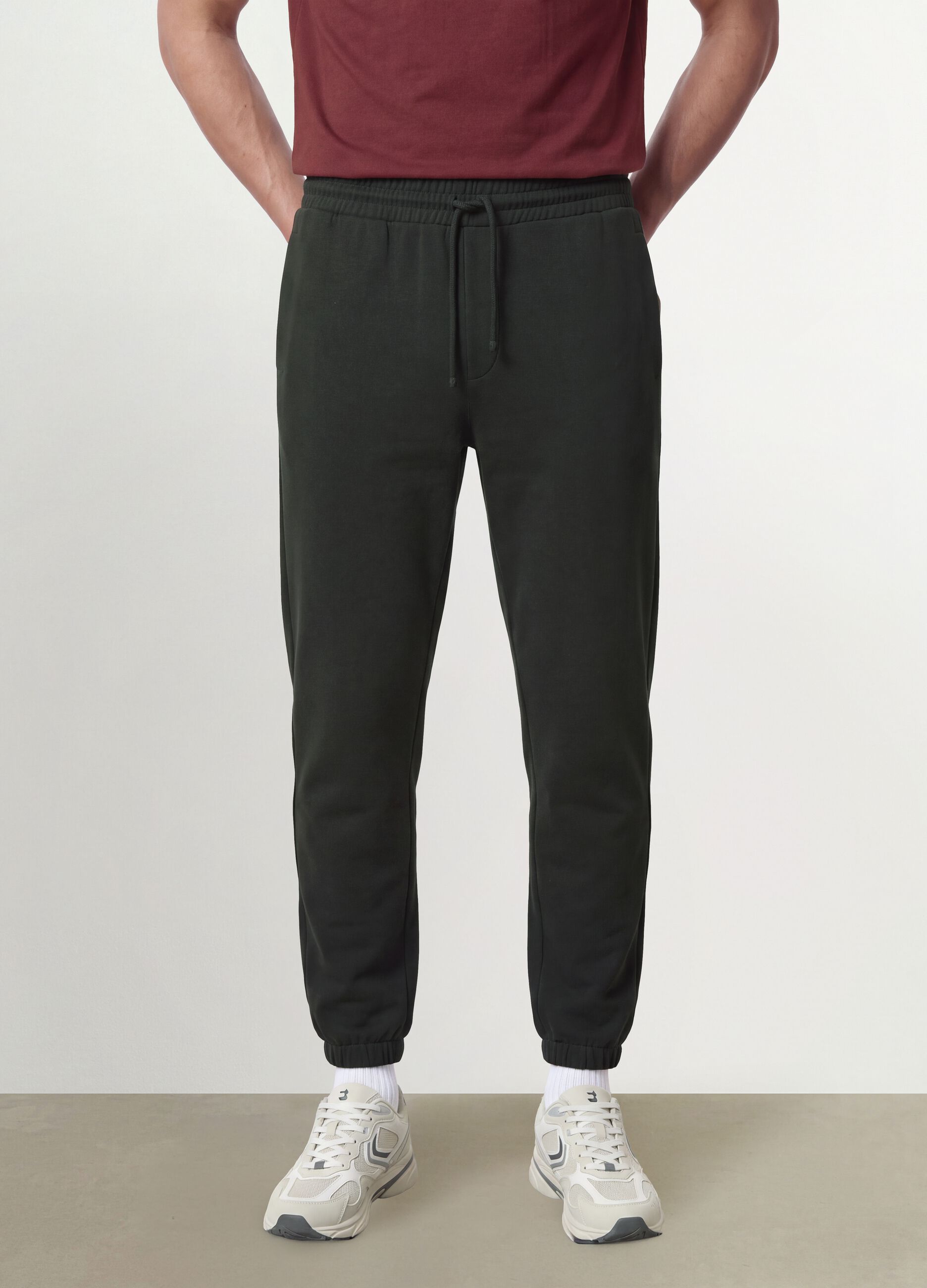 Dark grey regular-fit cotton-blend joggers