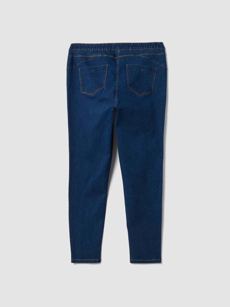 Blue skinny jeggings in stretch cotton and viscose_5