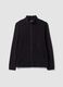 Felpa nera con colletto e zip regular fit in pile_0