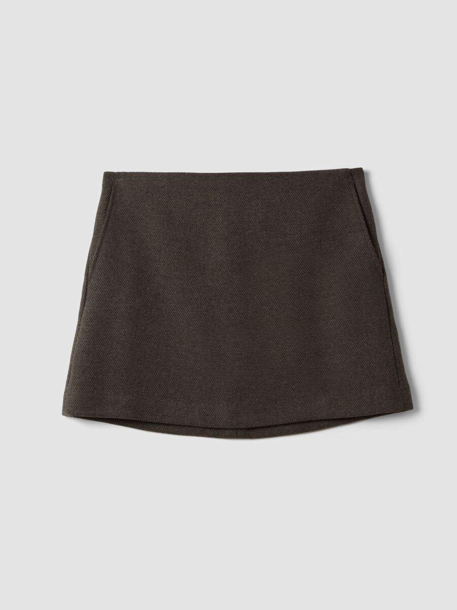 Brown wool and viscose-blend skirt_0