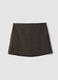 Brown wool and viscose-blend skirt_0