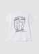 White pure cotton T-shirt with Six Seven prints, regular fit_2