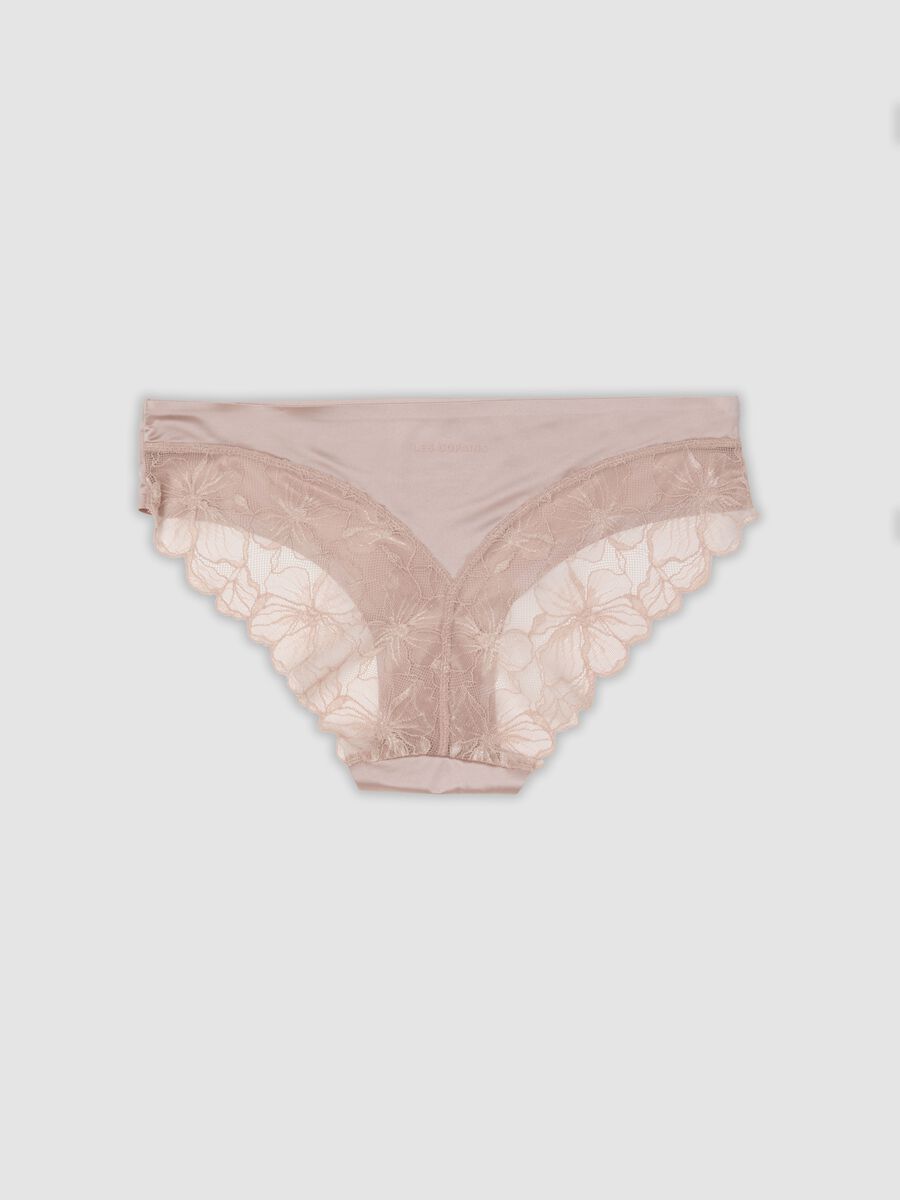 Pink stretch microfibre briefs with lace_2