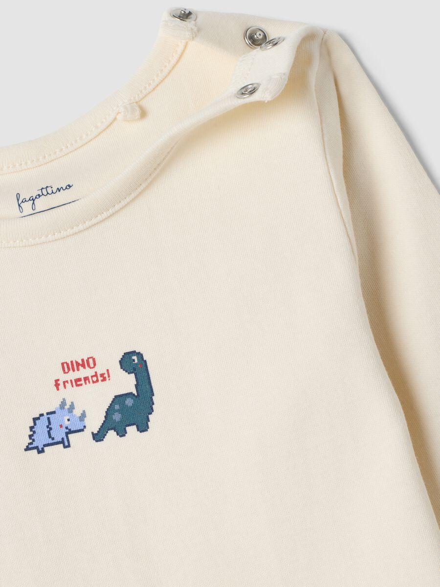2-pack beige organic cotton bodysuits with crew neck_2