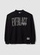 Black cotton-blend sweatshirt with front logo_4