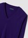 Maglia viola in pura lana con scollo profondo a V_1
