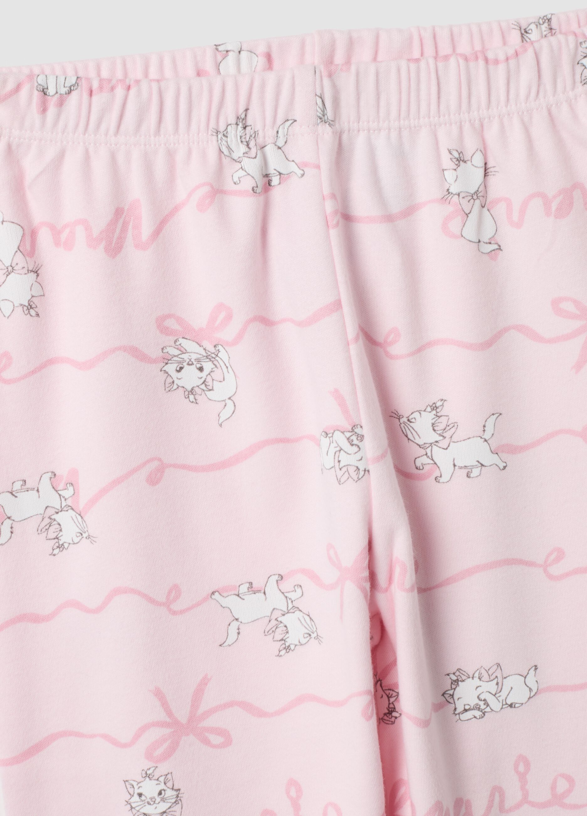 Pink organic cotton pyjamas with Aristocats print