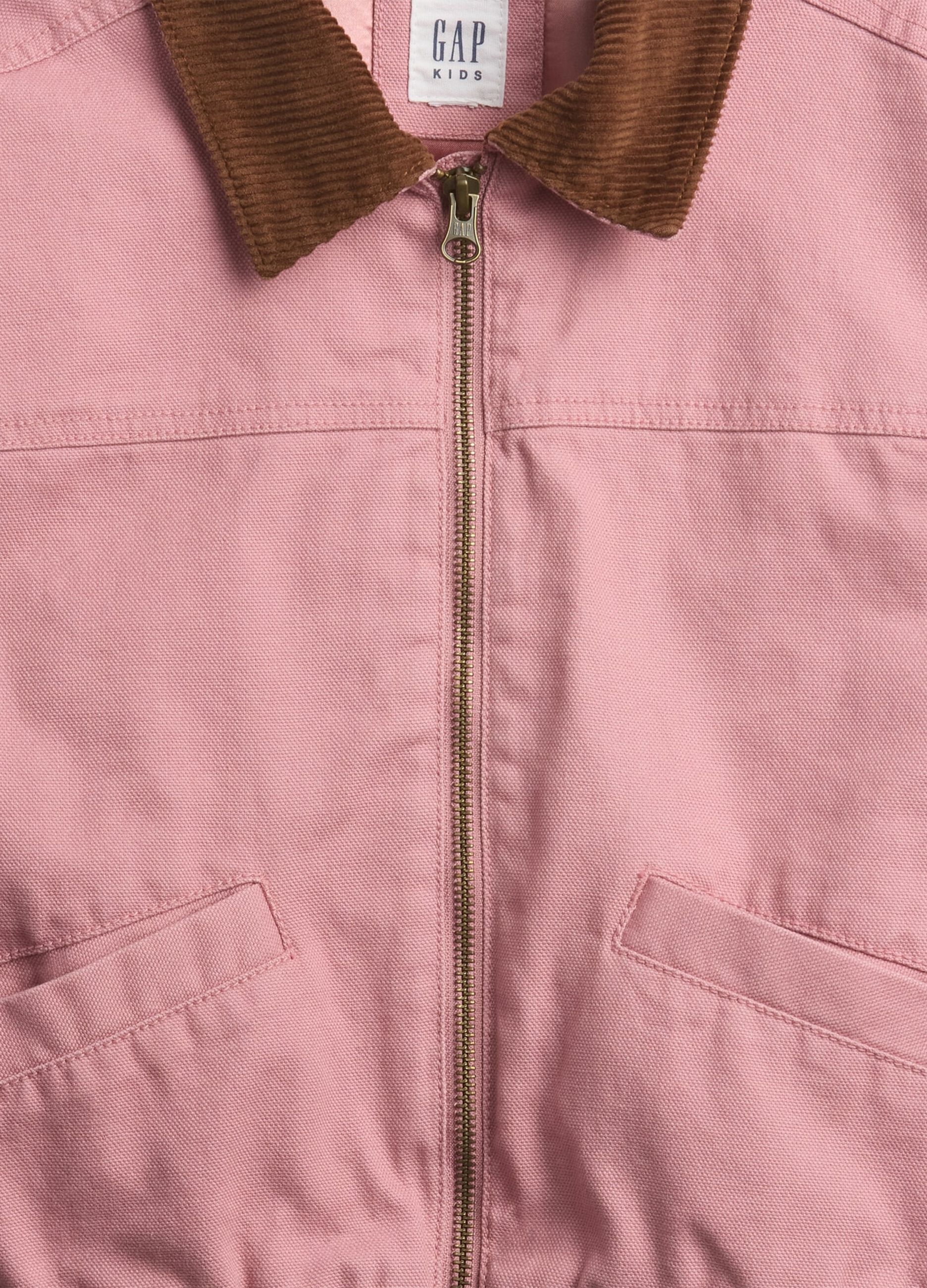Pink cotton jacket with contrasting collar