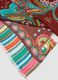 Brown pure viscose scarf with multicolour pattern_2