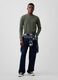 Green long-sleeve stretch cotton top with GAP logo_1