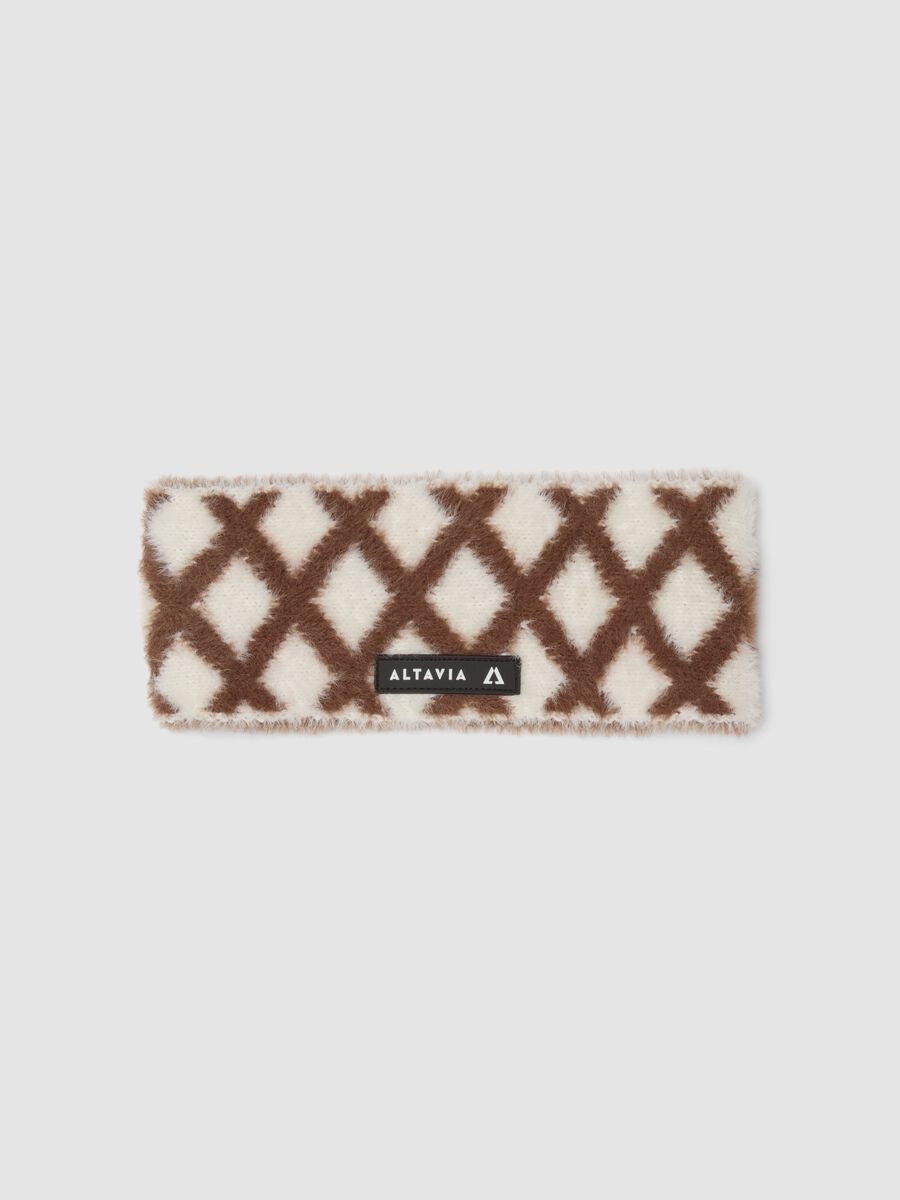 White geometric-print headband ALTAVIA WITH DEBORAH COMPAGNONI_0