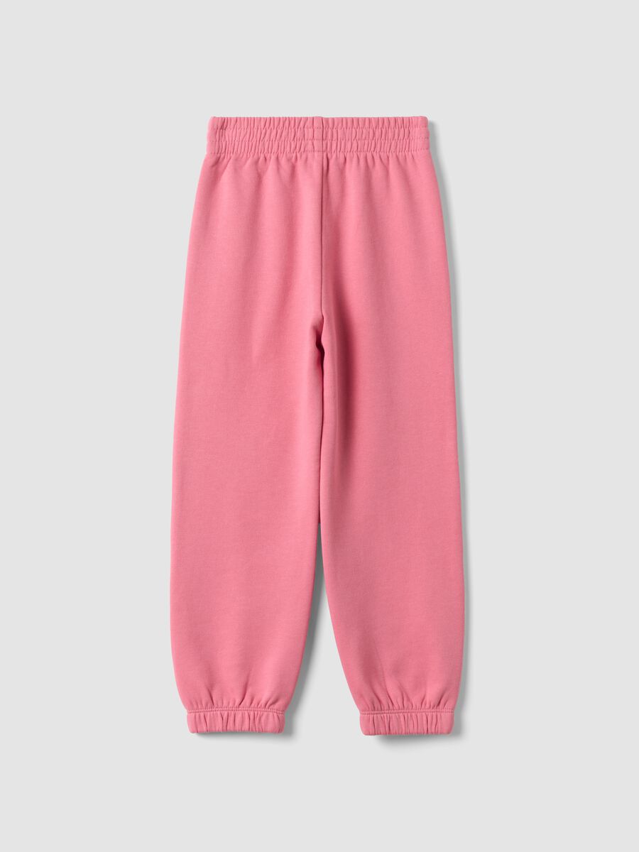 Pink regular-fit fleece cotton joggers_1
