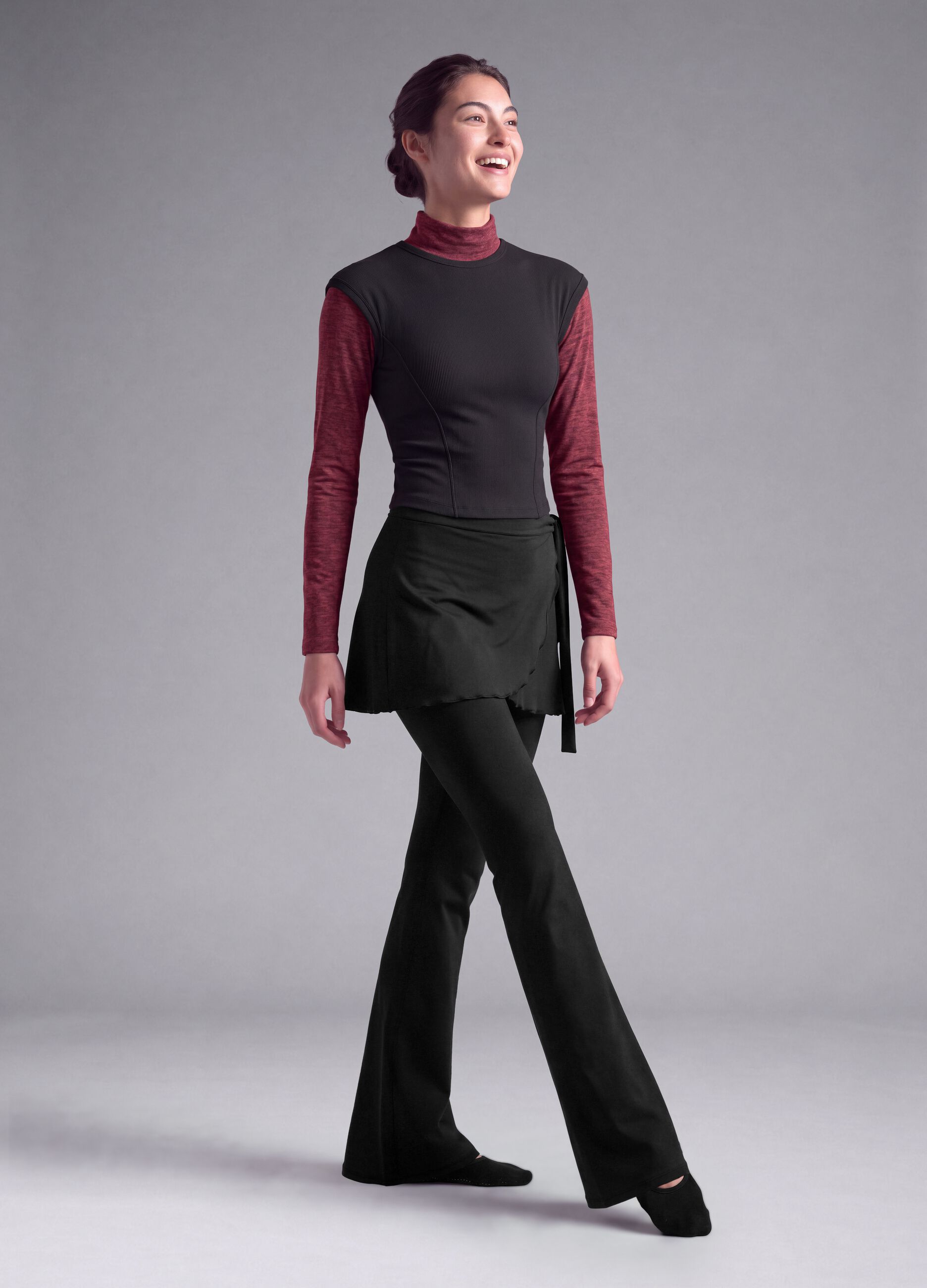 Black flared leggings in breathable stretch fabric ALTAVIA STUDIO