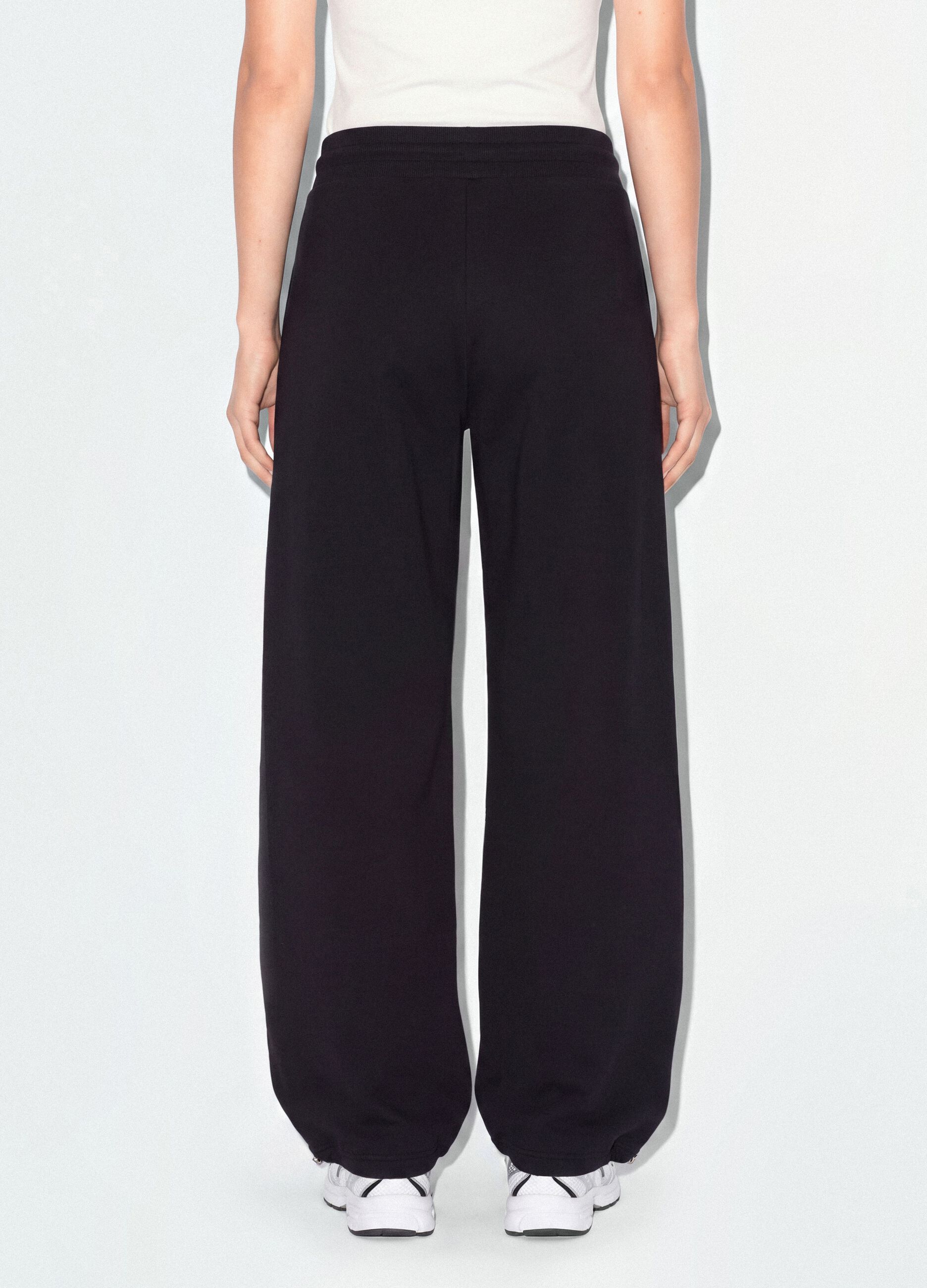 Black cotton-blend baggy-fit joggers