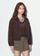 Giacca marrone regular fit con zip e collo ampio_0