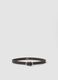 Slim brown belt with braided metal buckle_0