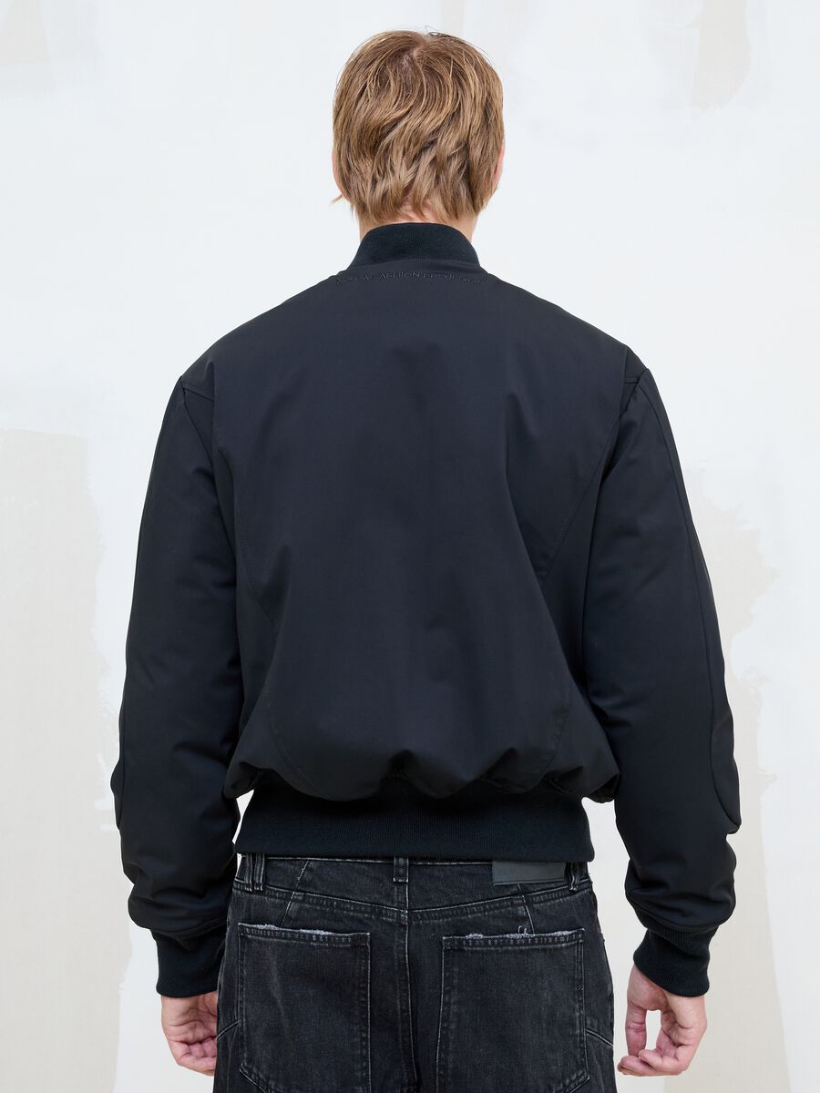 Black Nylon Bomber Jacket_4