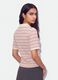 Polo crop rosa in cotone elasticizzato a righe regular fit_2