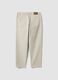 Pantaloni straight grigi in twill di cotone elasticizzato_6