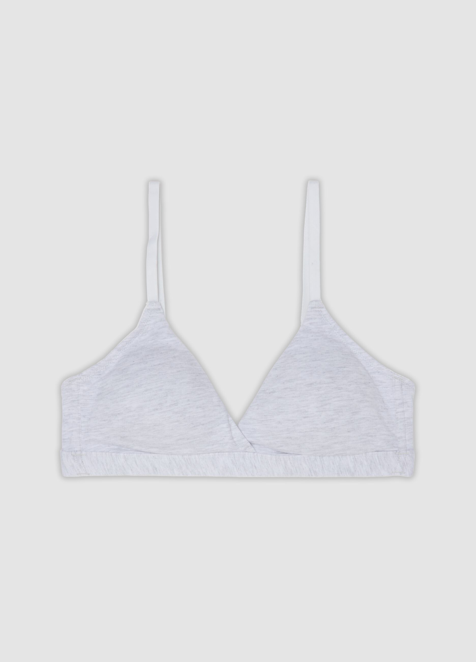 Grey organic cotton and stretch viscose triangle bra