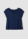 Blue pure viscose V-neck T-shirt, regular fit_4