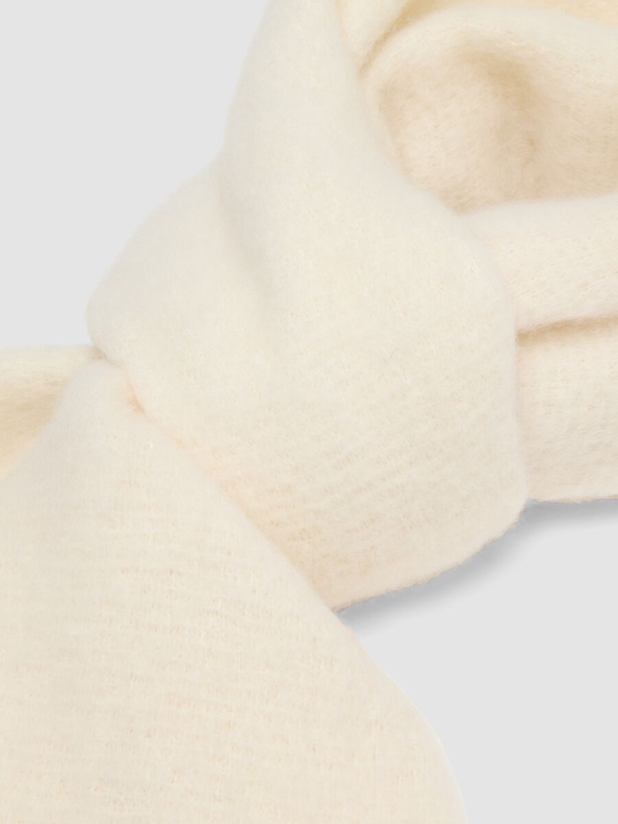 White fringed wool-blend scarf_2