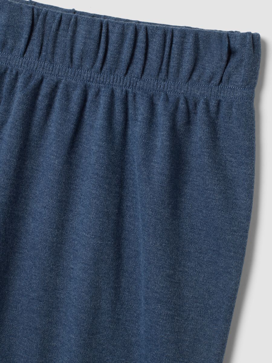Blue m&eacute;lange pure organic cotton crew-neck pyjamas_1