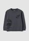 Grey crew-neck sweatshirt in pure organic cotton_0