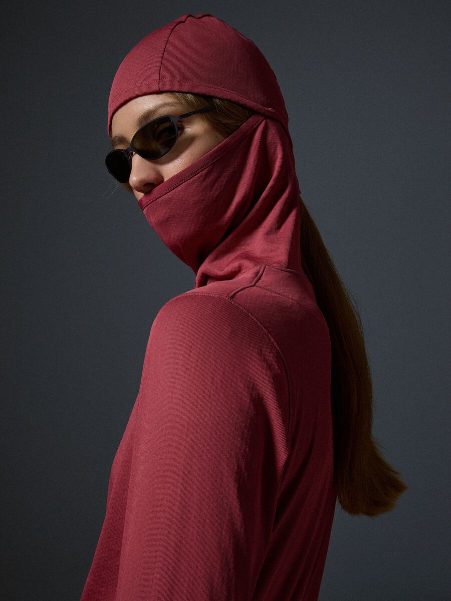 Breathable Red Hooded T-Shirt ALTAVIA WITH DEBORAH COMPAGNONI_1