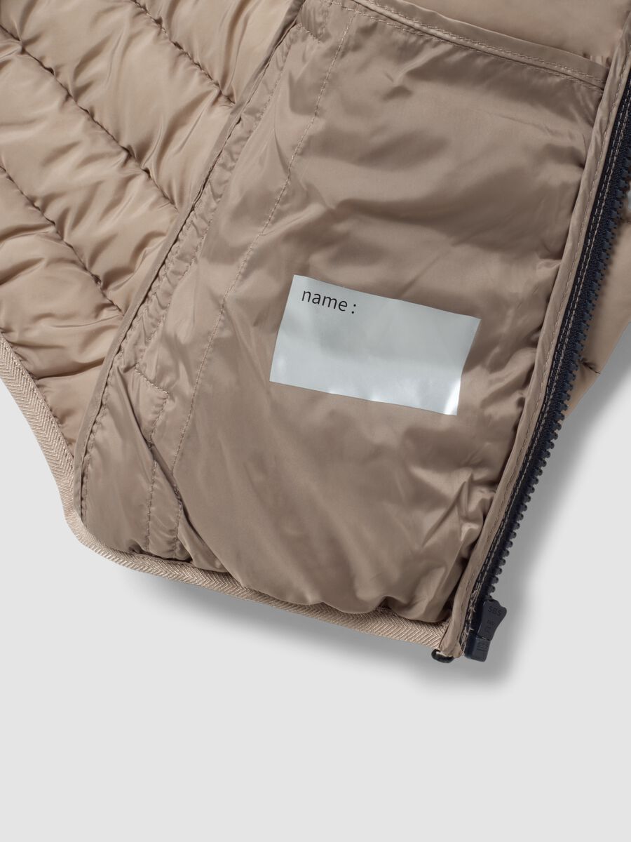 Beige ultralight padded hooded zip jacket for boys_2