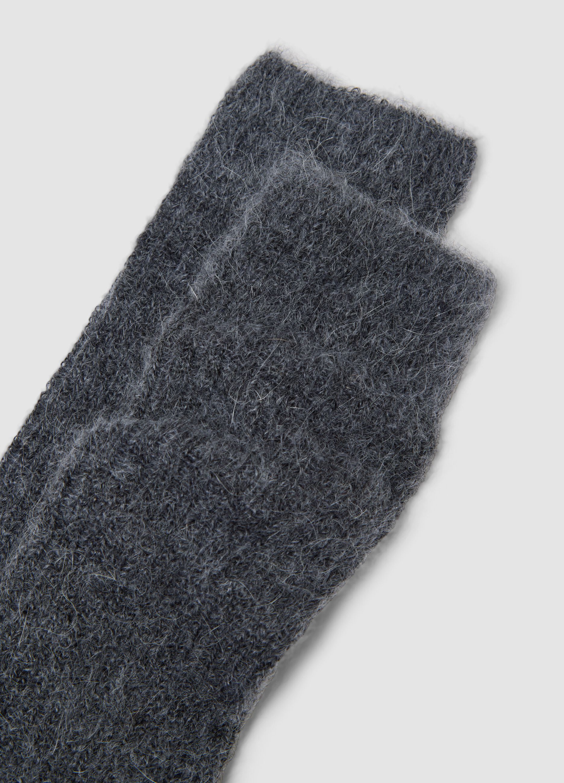 Blue stretch mohair and alpaca socks