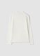 White long-sleeve organic stretch cotton T-shirt with mock neck_1