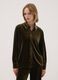 Camicia verde in tessuto velour elasticizzato regular fit_2