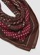 Foulard marrone in misto viscosa e lana a pois_2