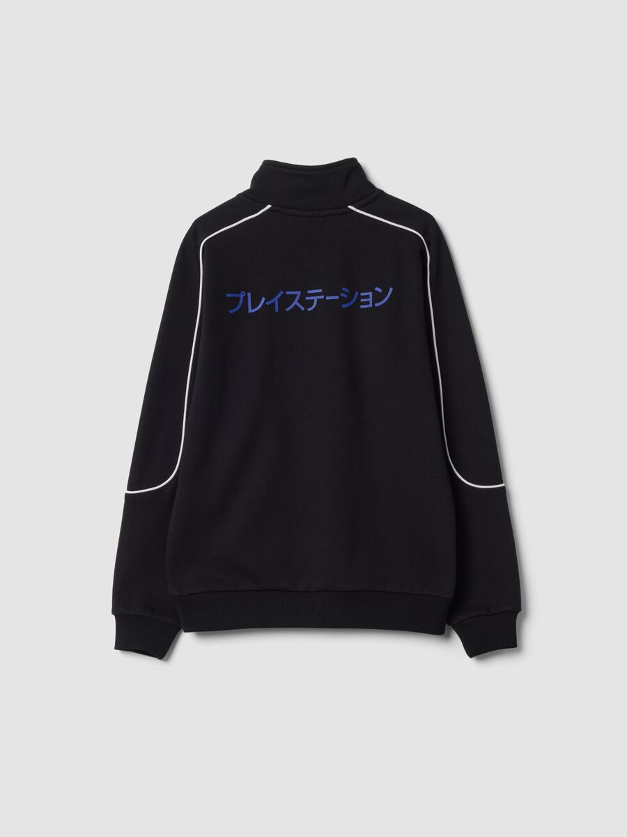 Black PlayStation half-zip cotton-blend sweatshirt_1