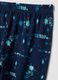 Pigiama blu navy in puro cotone organico con girocollo_2