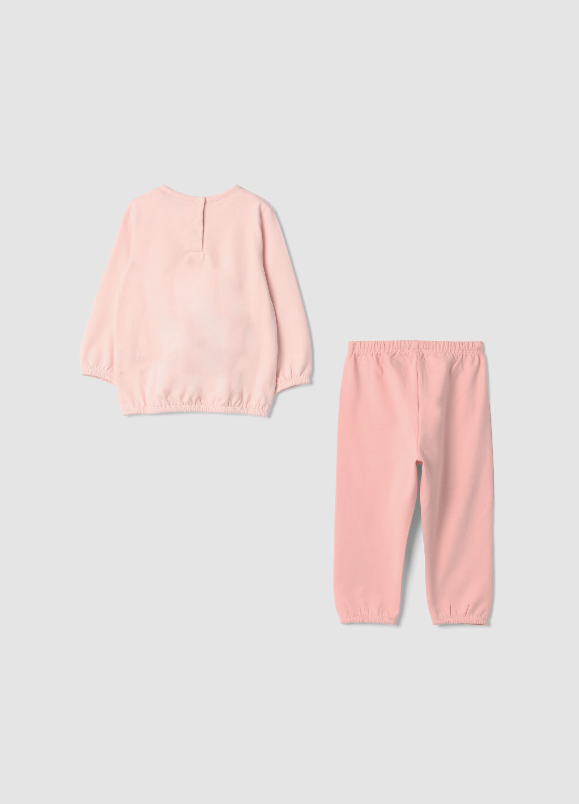Pink organic cotton pyjamas with teddy bear print