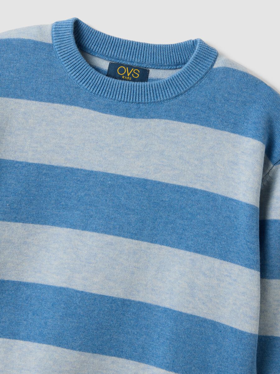 Multicolour pure cotton striped oversized fit top for boys_2