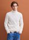 White wool-blend cable-knit turtleneck jumper, regular fit_1