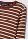 Brown striped pure cotton ribbed regular-fit T-shirt_1