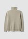 Beige regular-fit stretch wool half-zip jumper_2