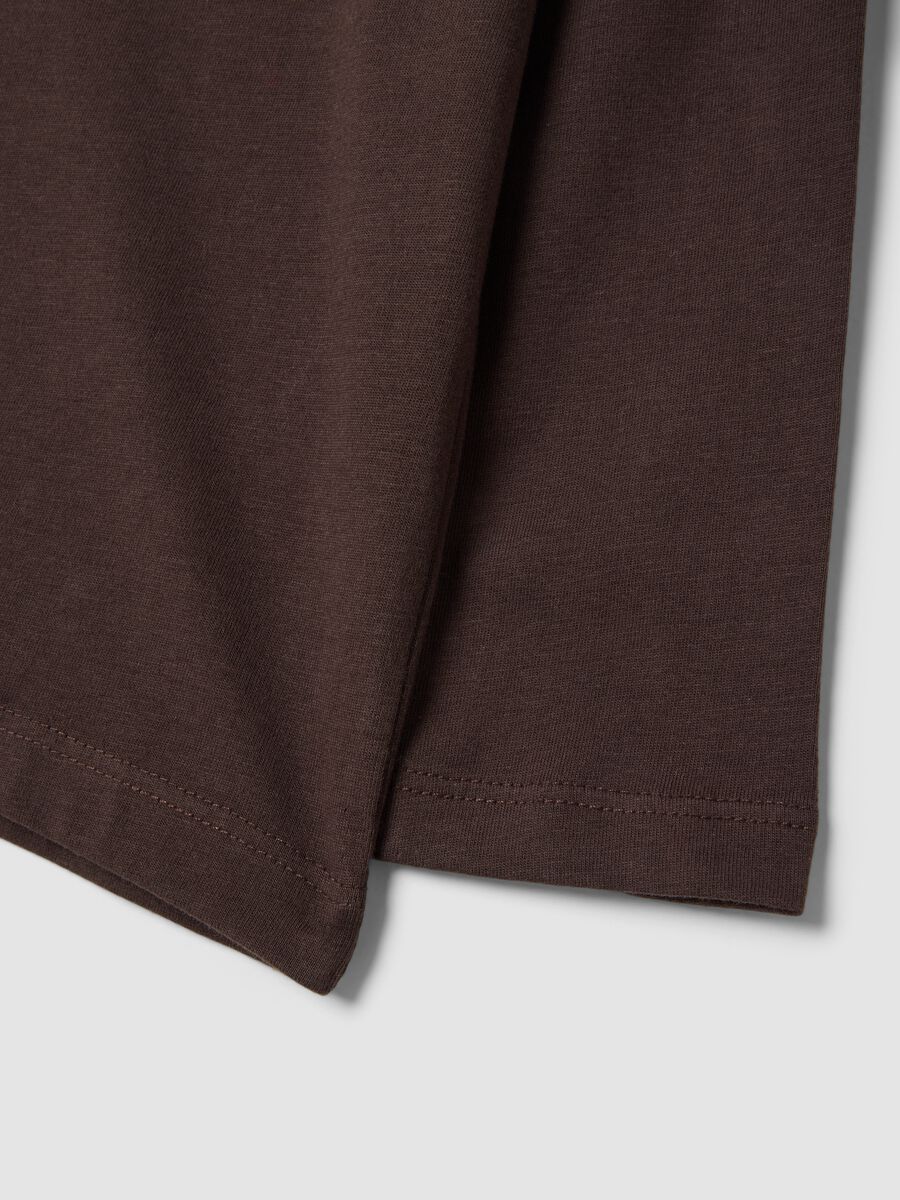 Brown pure organic cotton over-fit T-shirt with print_3
